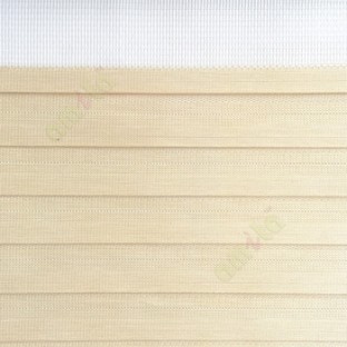 Beige color horizontal stripes textured finished background with transparent net finished fabric zebra blind